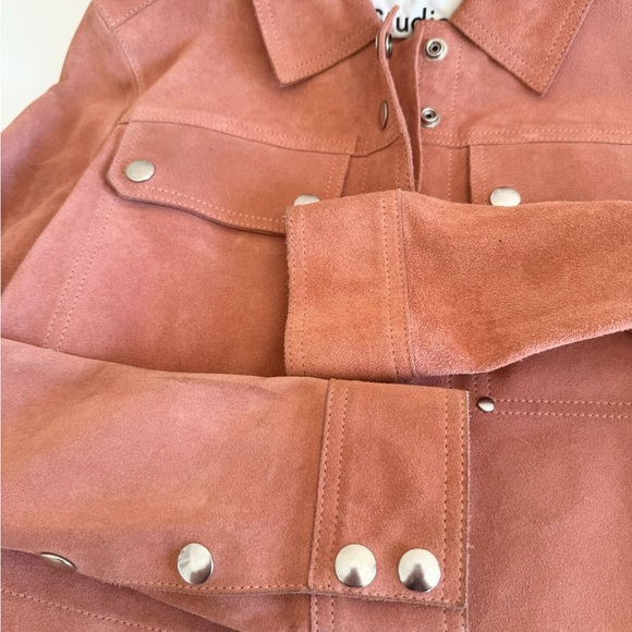 🚩steal authentic Acne Women's Blush Suede Utility Jacket - Picture 4 of 8